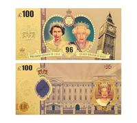 YIQILAFADA Bill d'oro della regina Elisabetta II, oro 100 note UK Royal