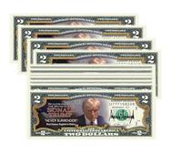 YIQILAFADA Donald Trump 2 Dollar Bill - Confezione da 50, Never Surrender Colorized Mugshot 2 Dollar Bill