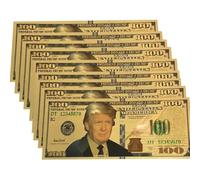 YIQILAFADA Gold Trump $100 Bills, 10 Pezzi, Trump Bills per il 47 ° Presidente Donald Trump Sostenitore Note