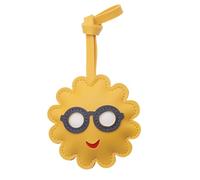 YiQinzcxg Allegro fascino floreale in pelle PU portachiavi ornamento uso versatile per zaini bagagli cerniera regalo dare portachiavi alla moda per borse, Lenti gialle nere, Taglia unica