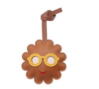 YiQinzcxg Allegro fascino floreale in pelle PU portachiavi ornamento uso versatile per zaini bagagli cerniera regalo dare portachiavi alla moda per borse, Giallo caffè, Taglia unica