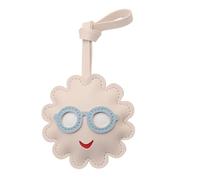 YiQinzcxg Allegro fascino floreale in pelle PU portachiavi ornamento uso versatile per zaini bagagli cerniera regalo dare portachiavi alla moda per borse, Beige Blue Glasses F, Taglia unica
