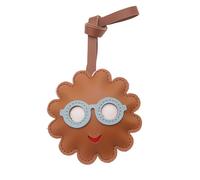 YiQinzcxg Allegro fascino floreale in pelle PU portachiavi ornamento uso versatile per zaini bagagli cerniera regalo dare portachiavi alla moda per borse, Brown Blue Glasses F, Taglia unica