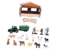 YiQinzcxg Bambini Fattoria Paesaggio BAU Set 21 Accessori Agriturismo In Plastica Con Animali Contadini Per Giochi Di Ruolo Sviluppo Fattoria Educativa Giocattoli Per Bambini