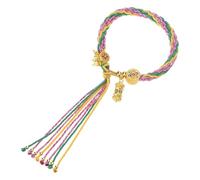 YiQinzcxg Braccialetto portafortuna per donne in tessuto tibetano realizzato a mano, con motivi colorati di reincarnazione e design unici, Taglia unica, come descritto