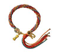 YiQinzcxg Braccialetto portafortuna per donne in tessuto tibetano realizzato a mano, con motivi colorati di reincarnazione e design unici, Taglia unica, come descritto