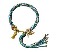 YiQinzcxg Braccialetto portafortuna per donne in tessuto tibetano realizzato a mano, con motivi colorati di reincarnazione e design unici, Taglia unica, come descritto