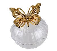 YiQinzcxg Ciotola per dolciumi in plastica pronta per il matrimonio con norme di farfalla e scomparti a strati, contenitore per caramelle con coperchio