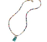 YiQinzcxg Colorato Orso Pendente Collana Bella Colorata Collo Altezza Portatile Perla Collana Gioielli Per Gli Amanti Alla Moda Pendente Alla Moda, Taglia unica, come descritto, come descritto