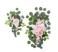 YiQinzcxg Elegante festa di nozze fiori di seta colorata rosa bottino arrangiamento reception sfondo decorazione fiori da sposa composizione