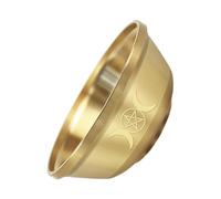 YiQinzcxg Mistico pentagramma modello ciotola in ottone antiruggine contenitore portatile compatto accessori da gioco in ottone sostenibile ciotola da gioco