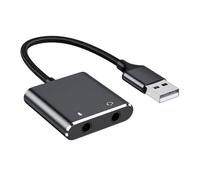 YiQinzcxg Scheda audio USB, scheda audio USB, adattatore USB per PC, laptop, desktop, scheda audio stereo con 3 jack per microfono da 5 mm