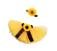 YiQinzcxg Servizio fotografico Abbigliamento Girl Fotografia Puntelli Bambino Costume Vestiti Fornitura Bambini Girasole Fascia Bowknot Rock Outfit Family Geting Baby Dress