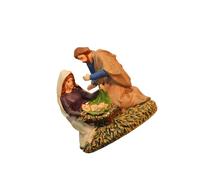 YiQinzcxg Set di statuette per presepe in miniatura in resina Sacra Famiglia e Baby Decorazione per la tavola di Natale Sacra Famiglia in resina Statua con Stalla