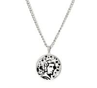 YIQPKUM Collana Dioniso Greco Artistica Ciondolo Disco Circolare Dio Vino Gioielli Donna Acciaio Mito (Placcato argento)