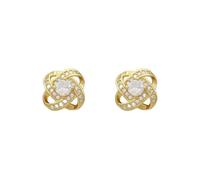 YIQPKUM Fine Orecchini a Bottone Nodo dell'Amore per Donna Mamma Amica Dichiarazione Gioiello Zirconia Cubica Accessorio Regalo Charm (Placcato in oro)