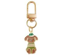 YIQPKUM Portachiavi Golden Doodle Smaltato Cucciolo Barboncino Regali per Donne Accessori Portafoglio Chiavi Auto (Marrone)