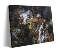 YiQuSoft Eugene Delacroix La morte di Sardanapalus (1827) Poster artistico su tela, decorazione da parete, decorazione per la casa, stile moderno, con cornice, 40 x 60 cm
