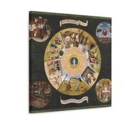 YiQuSoft Hieronymus Poster con stampa artistica da appendere alla parete di Bosch, i sette peccati capitali e le quattro ultime cose, decorazione per la casa, per camera da letto, decorazione per