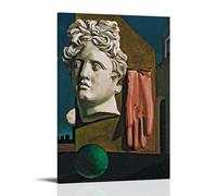 YiQuSoft Stampa artistica da parete con immagine di Giorgio De Chirico, la canzone dell'amore, olio su tela, da appendere, idea regalo, decorazione per la casa, opere d'arte con cornice, 50 x 75 cm