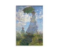 YiQuSoft Stampa artistica da parete su tela con Claude Monet, donna con ombrellone - Madame Monet e suo figlio, decorazione moderna per camera da letto, senza cornice, 60 x 90 cm