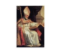 YiQuSoft Stampa artistica da parete su tela con immagine di Bartolome Esteban Murillo, San Isidoro di Siviglia, per camera da letto e soggiorno, senza cornice, 40 x 60 cm