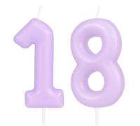 Yiran Candela per 18° compleanno con ragazza viola pastello, decorazione per torta a forma di macaron, non profumata