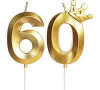 Yiran Candelina Compleanno Numero 60 per Torta di Compleanno Candela Celeste