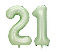 Yiran Numero 21 palloncini giganti 81 cm, verde oliva in lamina di Mylar palloncini a elio, decorazione per 21° compleanno per donne, feste di compleanno, anniversari, decorazioni aziendali forniture