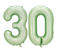 Yiran Numero 30 palloncini giganti da 81 cm, in lamina di mylar verde oliva, decorazione per 30° compleanno per donne, feste di compleanno, anniversari, decorazioni aziendali