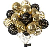 Yiran Palloncini Compleanno 13 Anni Neri Oro, Decorazioni Festa Compleanno Decorazioni 13 anni Compleanno per Ragazzo Ragazze, Nero Oro Palloncini Compleanno 13 anni per Decorazioni Festa Compleanno