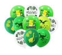 Yiran Palloncini Compleanno 5 Anni, 10Pezzi Dinosauro Palloncini 5 Anni Compleanno Decorazioni, 12Pollici Dino Lattice Palloncini di Bianco Verde con “5th Birthday” per Ragazzo Compleanno Festa Deco