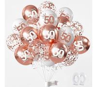 Yiran Palloncini Compleanno 50 Anni Oro Rosa,Decorazioni Festa Compleanno Decorazioni 50 anni Compleanno per Ragazzo Ragazze,Oro Rosa Palloncini Compleanno 50 anni per Decorazioni Festa 50 Compleanno