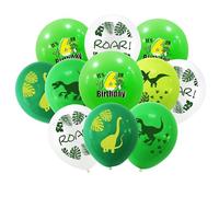 Yiran Palloncini Compleanno 6 Anni, 10Pezzi Dinosauro Palloncini 6 Anni Compleanno Decorazioni, 12Pollici Dino Lattice Palloncini di Bianco Verde con “6th Birthday” per Ragazzo Compleanno Festa Deco