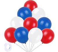 Yiran Palloncini in lattice rosso, blu, bianco, confezione da 30 palloncini da 30,5 cm con 1 nastro per feste di compleanno, matrimoni, anniversari e celebrazioni decorazioni per feste