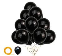 Yiran Palloncini neri - Confezione da 30 palloncini in lattice da 30,5 cm con 1 pezzo di ricambio per palloncini e 1 nastro, decorazioni per feste di compleanno, matrimoni, anniversari e celebrazioni