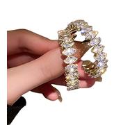 Yirepny Orecchini Shiny Rhinestone Gioielli Orecchini da donna a lunga durata compatibili con il matrimonio Bianco 2