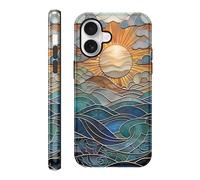 Yirlbey Cover per iPhone 16 Frammenti, Aesthetic Colore Sole Motivi Print, Sottile Silicone Custodia Disegno per Ragazza Donne, Antiurto Anticaduta Bumper Protettiva Case per iPhone16 6,1"