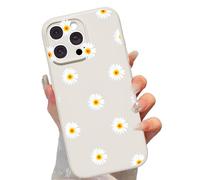 Yirlbey Cover per iPhone 16 Pro, Aesthetic Fiore Margherita Motivi Bianco Disegno, Glitter Silicone Custodia Disegno per Ragazza Donne, Antiurto Anticaduta Protettiva Case per iPhone16 Pro 6,3",Flower