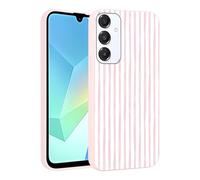Yirlbey Estivi Cover per Samsung Galaxy A16 5G 6,7'', Custodia Rosa e Bianco Stripes Striped Disegno Motivo Aesthetic Summer per Ragazza Antiurto Rosa Silicone TPU Cellulare Protezione Case, Righe