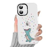 Yirlbey Trasparente Cover per iPhone 16 Plus 6,7", Aesthetic Dinosaurier Motivo Disegni per Donne Ragazze, Silicone Custodia Telaio Flessibile e Retro in PC Protettiva Case per iPhone 16 Plus, Animato