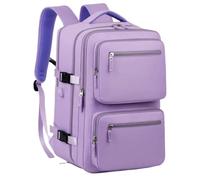 YIRONER Zaino da viaggio unisex di grande capacità, borsa impermeabile multifunzionale per viaggi all'aperto(Viola,15 pollici)