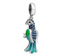 YiRong Jewelry Ciondolo a forma di pappagallo, in argento Sterling 925, per braccialetti Pandora, Argento sterling, senza pietra