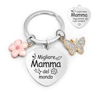 YISCOKO Portachiavi Festa Della Mamma Idee Regalo Regali Festa Della Mamma Originali Personalizzato Regalo Mamma Compleanno Natale Anniversario Regalo Festa Della Donna Pasqua San Valentino Grazie per