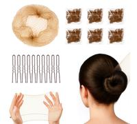 YISCOKO Retine per capelli per chignon, 20 reti per chignon con 20 forcine a forma di U per donne da 50 cm, rete invisibile per chignon, per ragazze, ballerine, chef, infermieri, assistenti di volo