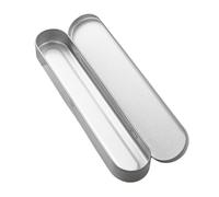 YISENJEE Astuccio per penne in pelle, astuccio per matite lungo in metallo satinato, scatola in latta, astuccio per matite per sopracciglia