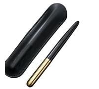 YISENJEE Astuccio portapenne in pelle, penna in legno di sandalo con custodia in similpelle di mucca, set regalo, penna regalo, penna in legno, penna souvenir in ebano con custodia nera per penna