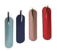 YISENJEE Custodia per penna in pelle ovale semichiusa in pelle PU spessa 16,1 cm * 4,2 cm, custodia per penna a sfera multicolore, 4 pezzi