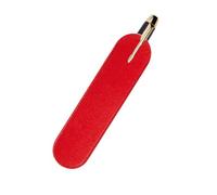 YISENJEE Custodia per penna in pelle ovale semichiusa in pelle PU spessa 16,1 cm * 4,2 cm, custodia per penna a sfera, rossa, 4 pezzi