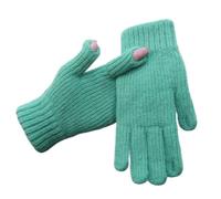 YISENJEE Guanti Di Lana Guanti A Dita Lunghe Da Donna, Caldi E Spessi, Autunnali E Invernali, In Velluto Lavorato A Maglia, Con Touch Screen, Resistenti Al Freddo - Turchese